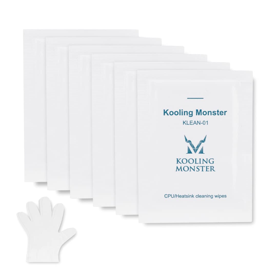 Kooling Monster KLEAN-01, Thermal Paste Remover, No Impurities Thermal Compound Cleaning Wipes, Grease Cleaner for CPU/GPU/PS4/X