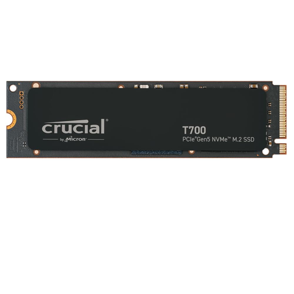 Crucial T700 4TB Gen5 NVMe M.2 SSD - Up to 12,400 MB/s - DirectStorage Enabled - CT4000T700SSD3 - Gaming, Photography, Video Edi