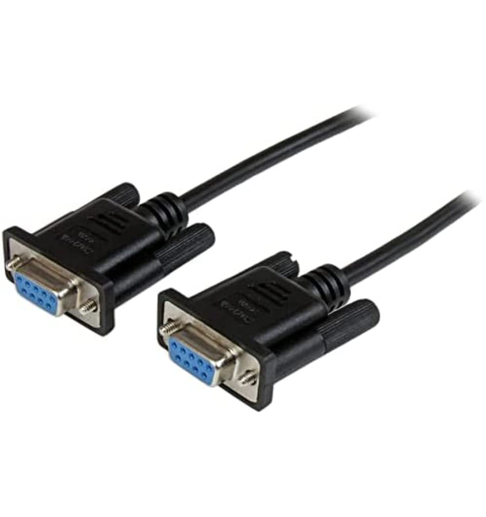 Startech.Com 1M Black Db9 Rs232 Serial Null Modem Cable F/F   Db9 Female To Female   9 Pin Rs232 Null Modem Cable   1 Meter, Bla