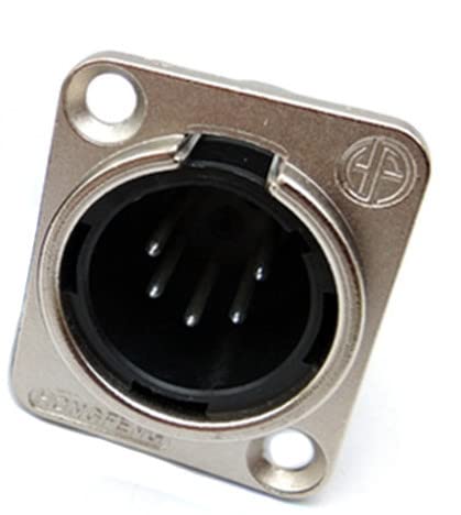 Gdqlcnxb Xlr Male Jack 5 Pin Panel Mount Jacks,Silver Metal Housing Xlr M Microphone Connector, 4Pcs.