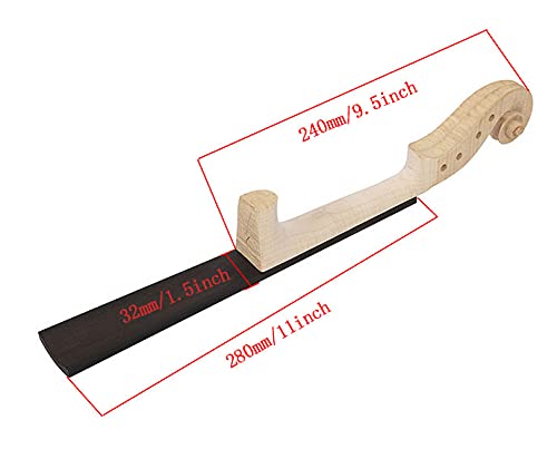 Jiayouy 4/4 Size Violin Neck Head Unfinished Ebony Fingerboard For Violin Parts Replacement