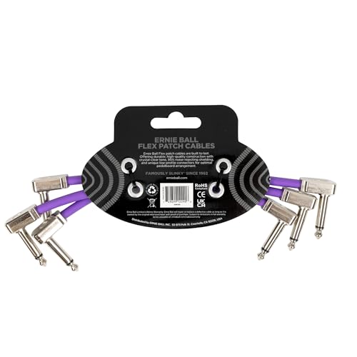 Ernie Ball Flex Patch Cable 6In   Purple   3 Pack
