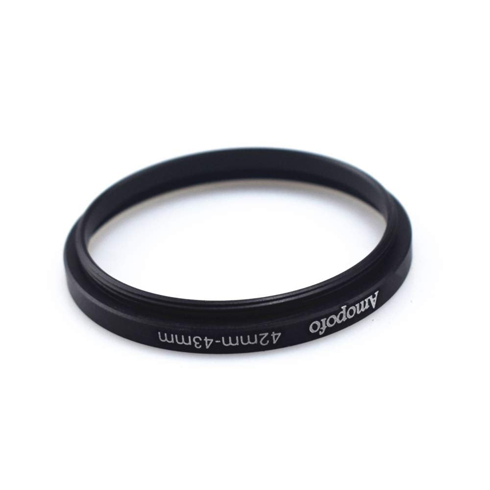 Amopofo Camera Step-Up Ring Adapter 42mm to 43mm Aluminum Black
