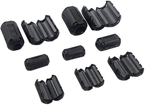 Xshine (Pack Of 20Pcs) Clip On Ferrite Ring Core Rfi Emi Noise Suppressor Cable Clip For 3Mm/ 5Mm/ 7Mm/ 9Mm/ 13Mm Diameter Cable