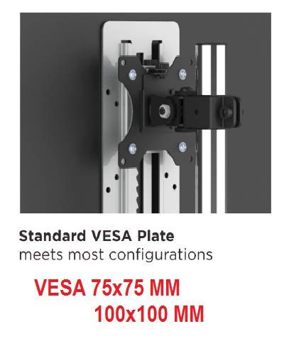 Mount Plus MP XMA 02 Height Adjustable VESA Adapter Accessory Bracket Kit for Computer Monitor 13' to 27' Screens (Height Adjustable VESA Adapter)