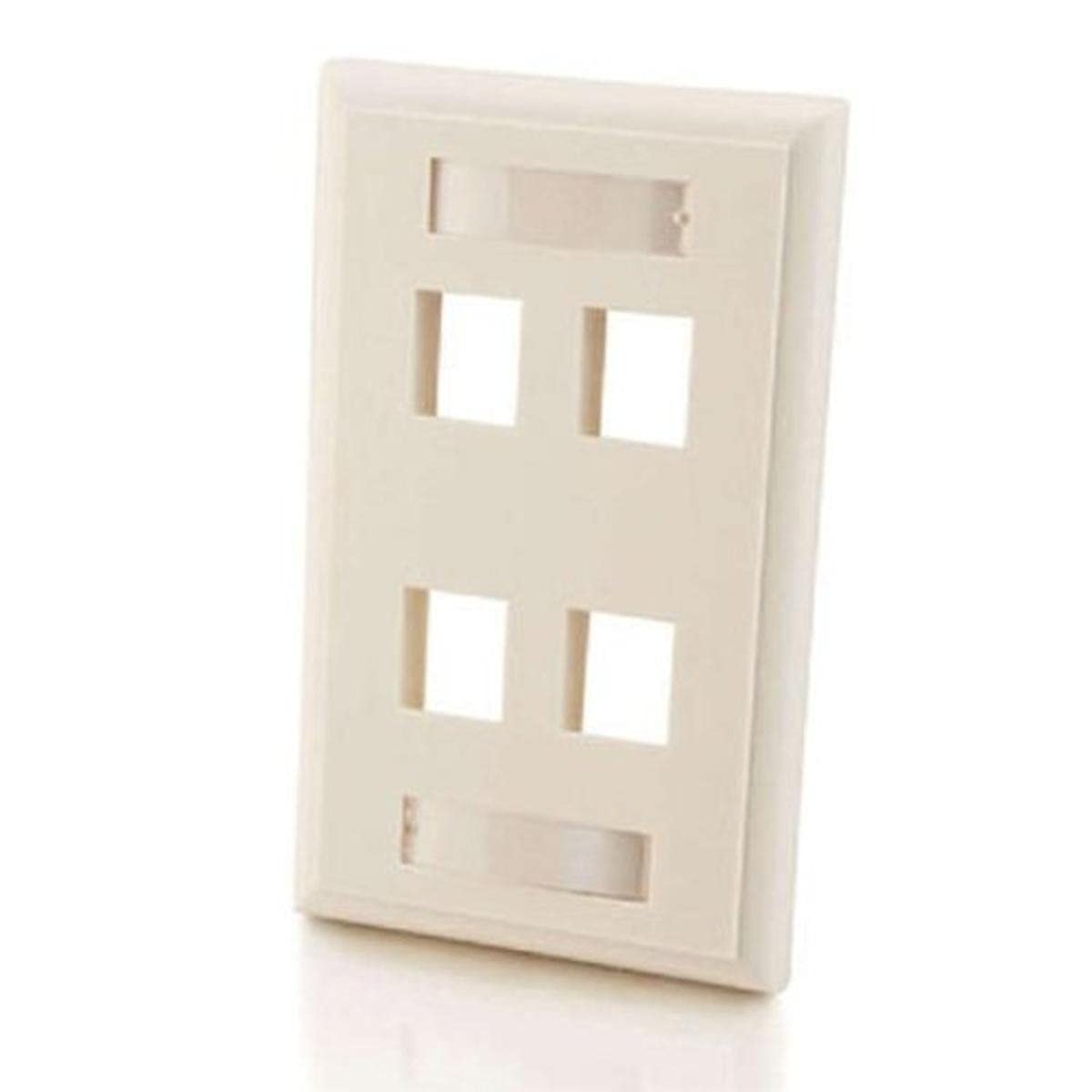 C2G/ Cables To Go C2G/Cables To Go 03413 4 Port Keystone Single Gang Wall Plate, White