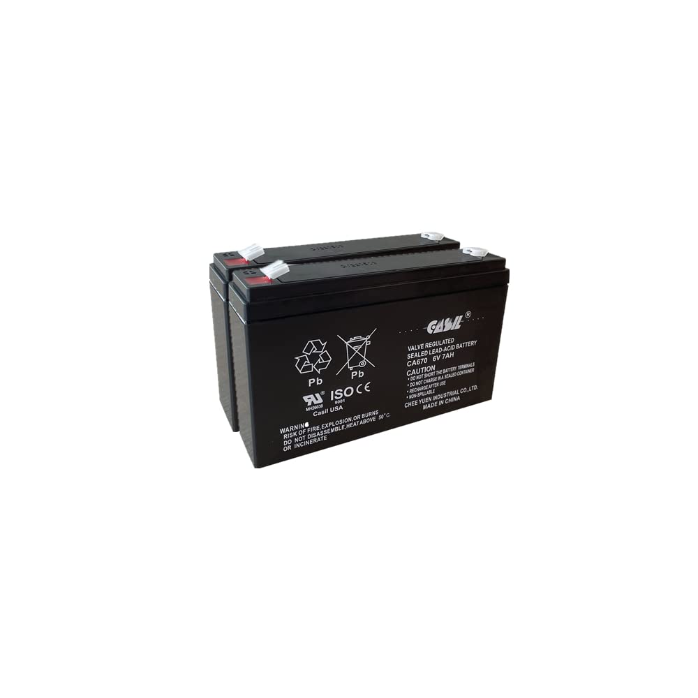 Casil 6V 7Ah SLA Replacement Battery for Enduring 3FM7 (2 Pack)