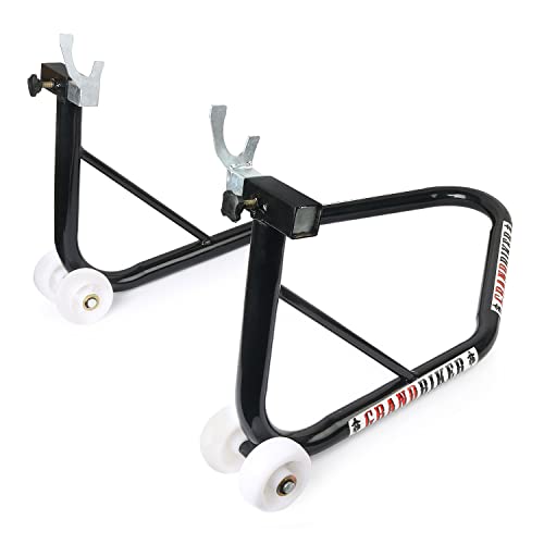 Grandbiker Universal Rear Paddock Stand With Spool Lifting Holders Only For Ktm,Yamaha,Kawasaki,Bmw,Tvs,Bajaj,Hero,Mahindra,Triu