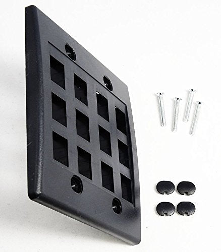 Riteav   Keystone Wall Plate Double Gang 12 Port Black (1 Piece Flush)