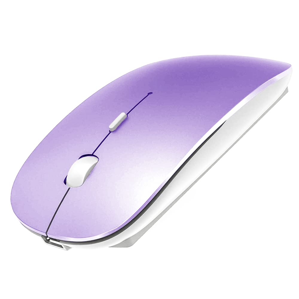 Klo Bluetooth Mouse For Macbook/Macbook Air/Pro/Ipad, Wireless Mouse For Laptop/Notebook/Pc/Ipad/Chromebook (Purple)