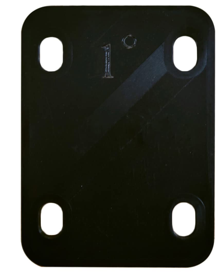 Tuoren Guitar Neck Shims 3Pcs 0.25, 0.5, And 1Degree Nylon Gasket For Guitar And Bass Bolt-On Neck Repair 3 X 2.2Inch Black (Bla