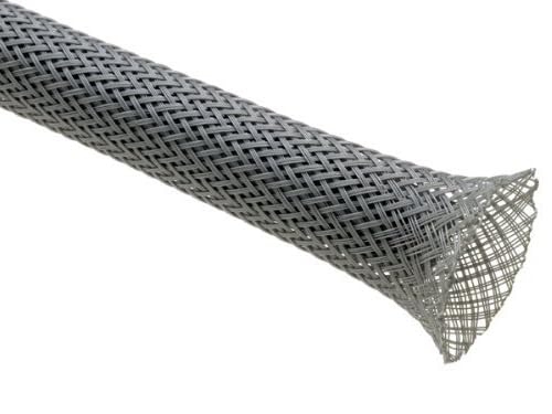 River Fox Color Grey 15 Meters Size 3Mm Polyester Braided Sleeve, Nylon Braided Sleeve, Braided Expandable Sleeve For Good Wire