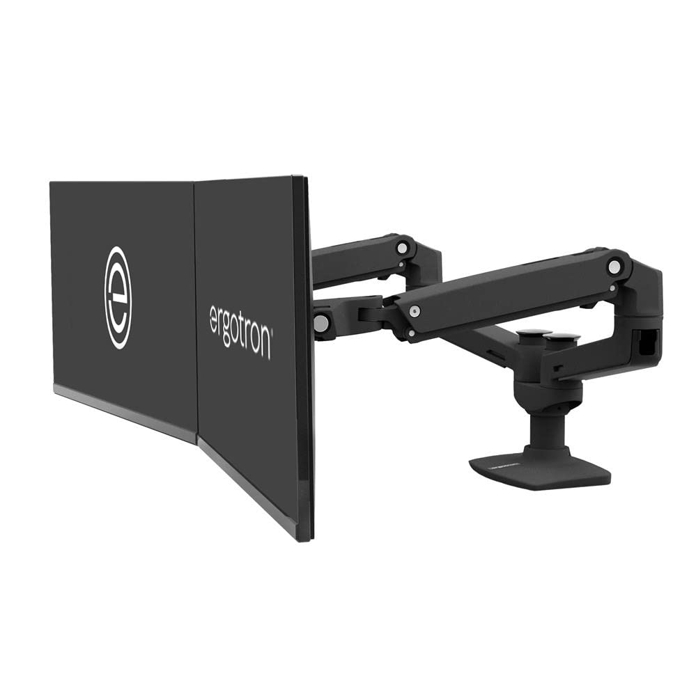 Ergotron � LX Dual Monitor Arm, VESA Desk Mount � for 2 Monitors Up to 27 Inches, 7 to 20 lbs Each � Matte Black