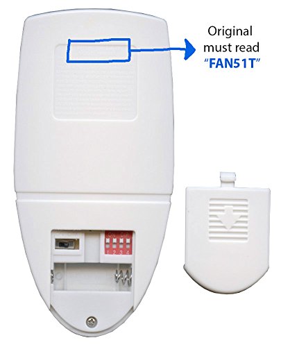 Anderic Replacement For Fan51T Remote With Wall Mount For Hampton Bay Ceiling Fans   (Model: Fan 51T, Fcc Id: L3Hfan51T)   Size: