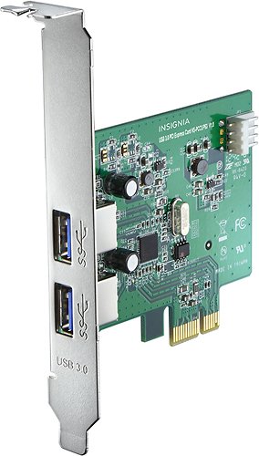 Insignia - 2-Port USB 3.0 PCI Express Interface Card - Silver
