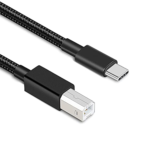 Rts Hight Speed Usb Type C Printer Cable (2M) Nylon Braided 480Mbps Data Transfer Compatible With Printers Scanners Fax Machine