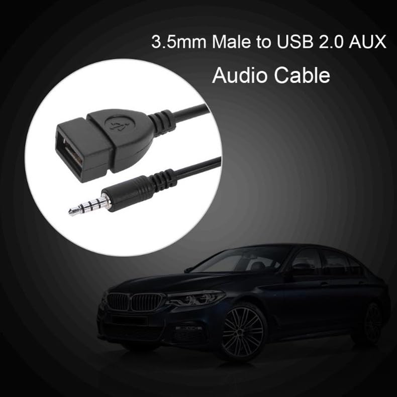 Usb To Aux Adapter 3.5Mm Jack Audio Connector 3.5Mm Male Plug To Usb Female Adaptor For Playing Mp3 Music In Car Stereo System Directly Thru Memory Stick Flash Drive   2 Pack
