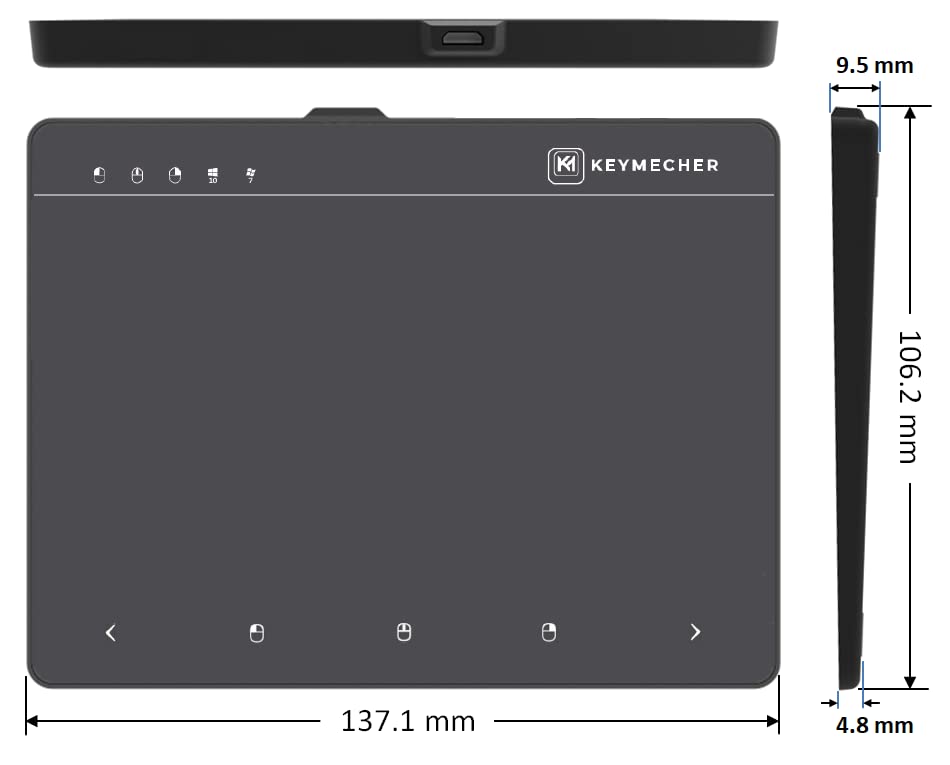 Keymecher Mano 603 Wired Precision Trackpad, Slim, Multi Gesture Usb Touchpad Mouse For Computers, Notebooks, Pcs, Laptops   Win