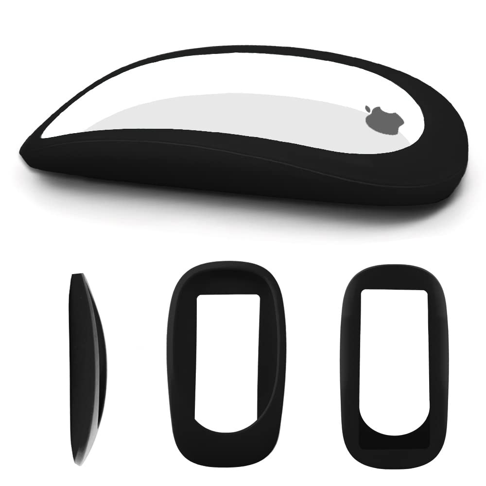 Protective Case For Apple Magic Mouse 1&2, Drop Resistant, Wear Resistant Mouse Accessories Silicone Cover (Black)