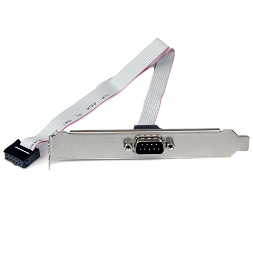 Startech.Com 16In (40Cm) 9 Pin Serial Male To 10 Pin Motherboard Header Slot Plate   Motherboard Serial Port Adapter (Plate9M16)