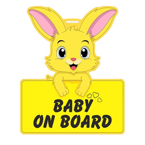 Goelite Baby On Board Car Window Sign, Kids Safety Warning Sticker With Suction Cup