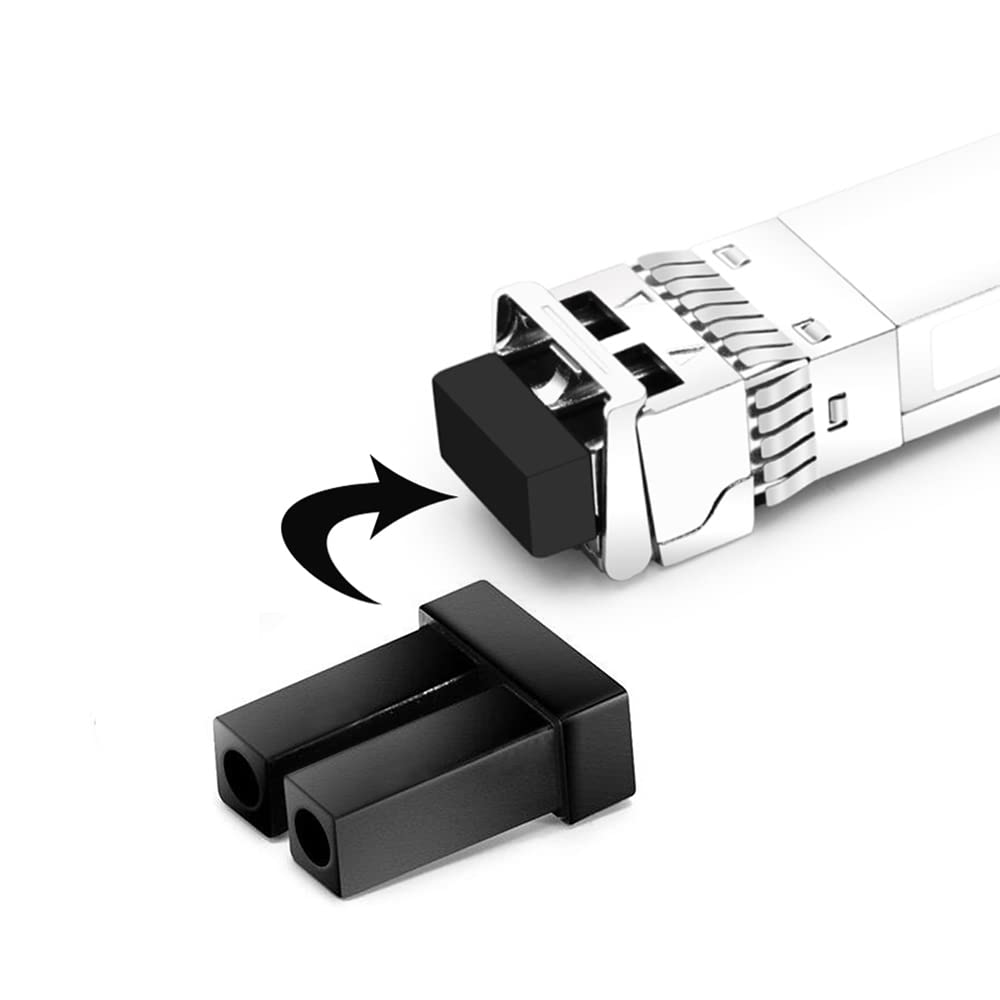 Sfp Sfp+ Sfp28 Dust Cover Fiber Optic Dust Caps Optical Transceiver Plugs For Lc Duplex Port, Black Silicone, 50Pcs