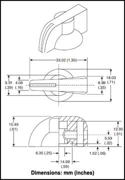 2-Pack Potentiometer Knobs: Black Chickenhead With Set Screw