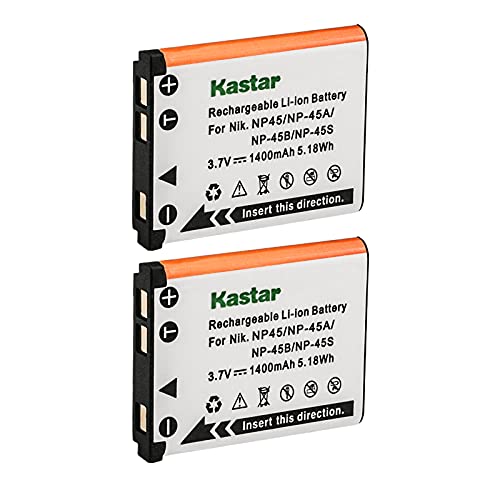 Kastar 2 Pack Np 45 Battery For Fujifilm Np 45A, Np 45B, Np 45S And Fujifilm Finepix Xp20 Xp30 Xp50 Xp60 T500 T510 T550 Jx520 Jx