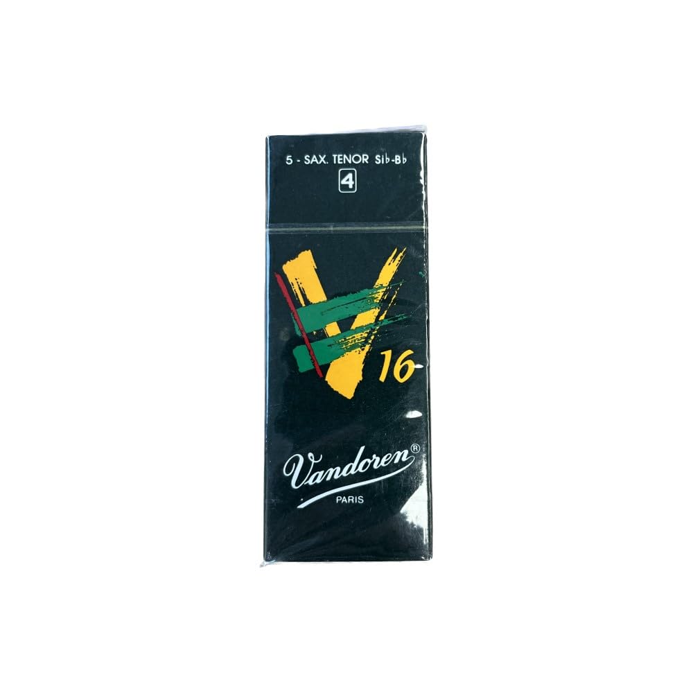 Vandoren Sr724 Tenor Sax V16 Reeds Strength 4 Box Of 5, Black