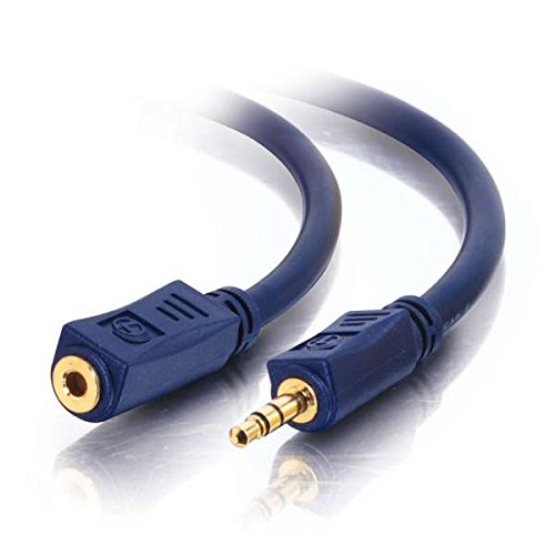 C2G 40607 Velocity 3.5Mm M/F Stereo Audio Extension Cable, Blue (3 Feet, 0.91 Meters)