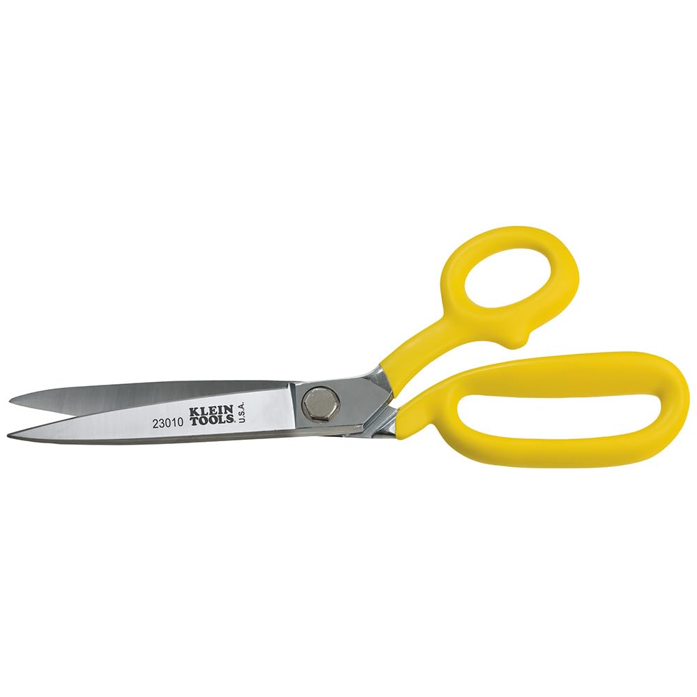 Klein Tools 23010 Scissors, Made In Usa, Bent Trimmer For General Purpose Cutting, For Professional Or Diyer, With Extended Hand