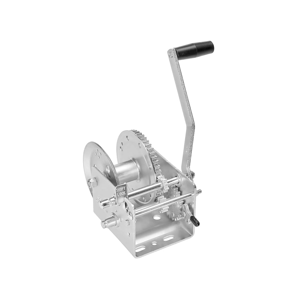 Fulton 142420 Trailer Winch, Two-Speed, 3,200 Lbs. Capacity, No Strap, 10 Inch Handle, Silver,WBHDWB06XT8P6H6