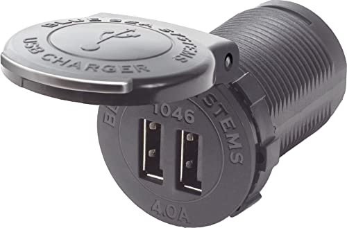 Blue Sea Systems 1046 48V 4A Socket Mount Dual Usb Charger