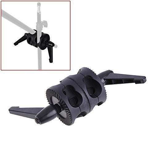 Coolbuy112 Dual Head Grip Swivel Clamp Head Holder Bracket For Photography Studio Flash Reflector Boom