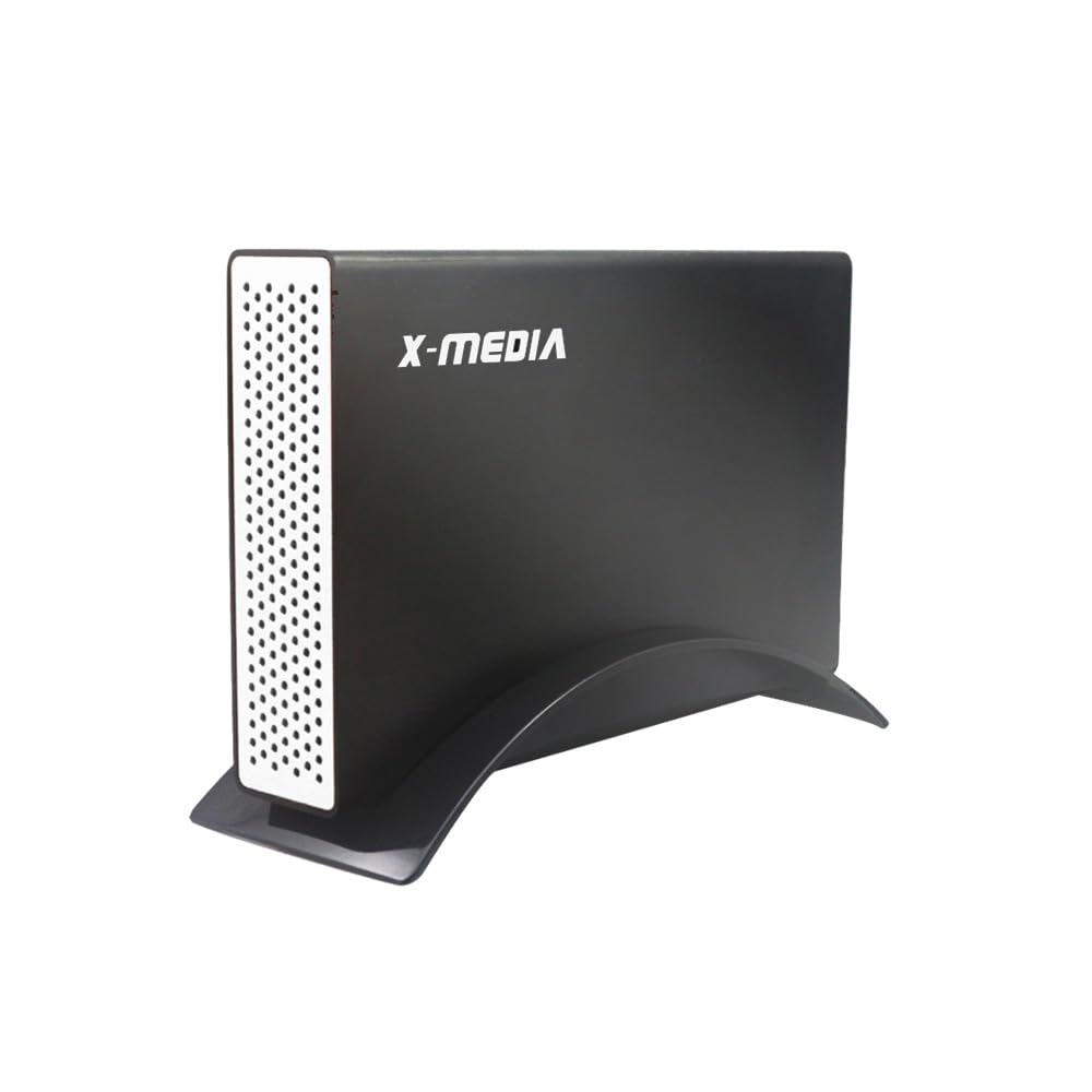 X MEDIA XM EN3251U3 BK 3.5 Inch USB 3.0 SATA Aluminum Hard Disk Drive HDD External Enclosure Case, Support 2.5/3.5 Inch SATA / SSD Hard Disk Drive