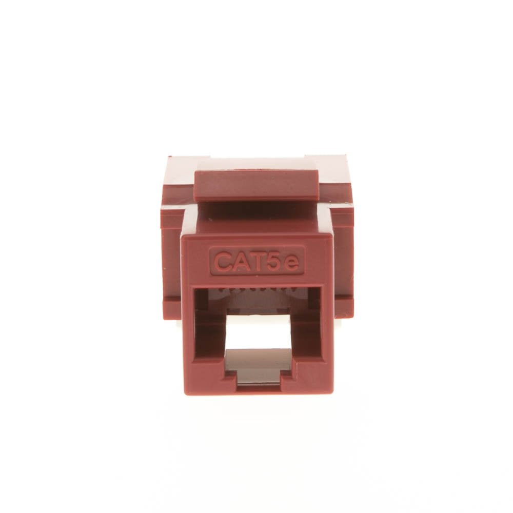 Cablewholesale Cat5E Keystone Jack, Toolless Rj45 Female (Utp) To 110 Punch Down Connector, Red