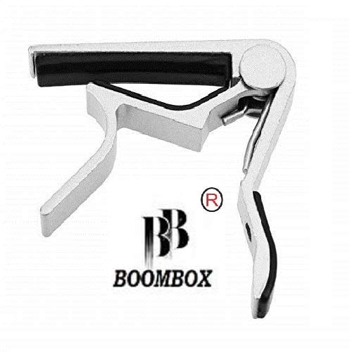 Boombox  One Handed Trigger Guitar Metal Capo Quick Change For Ukulele, Electric And Acoustic Guitars {Silver}