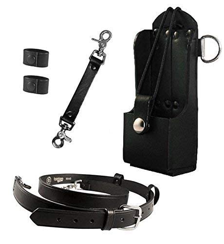 Boston Leather Firefighter'S Bundle  Anti Sway Strap For Radio Strap, Reflective Radio Strap/Belt, Firefighter'S Radio Holder (F