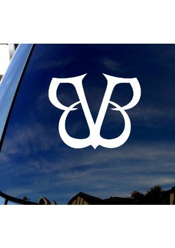 Bvb Initials   Vinyl   4'' Tall (Color: White) Decal Laptop Tablet Skateboard Car Windows Stickers