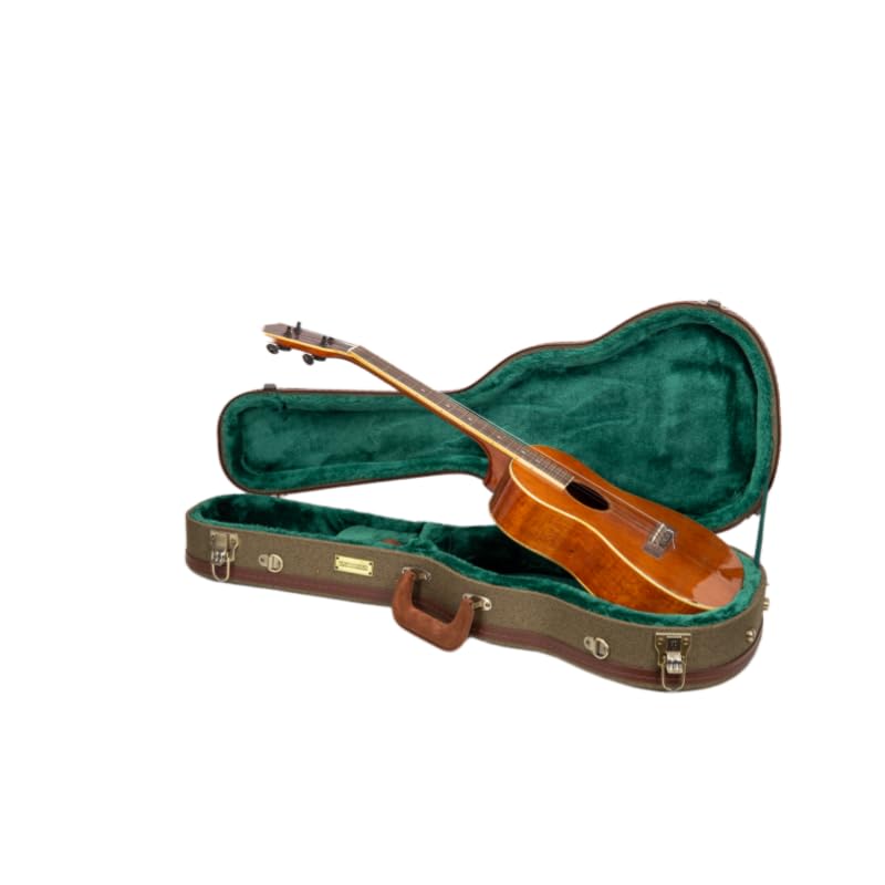 Crossrock Master Series Baritone Ukulele Case for 30 & 31 | Olive Green Eco Tweed Fabric, Re-Engineered Shell, Backpack Stra