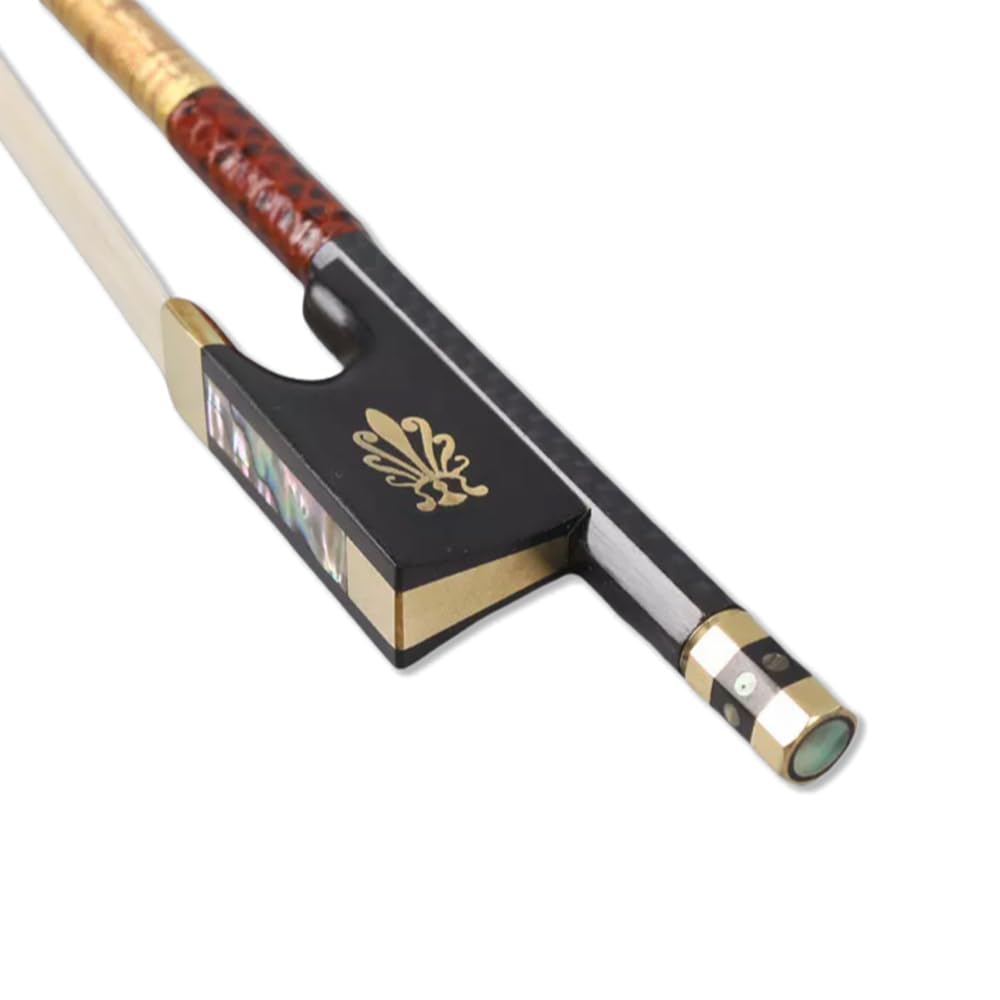 Yinfente Violin Bow 4/4 Carbon Fiber Ebony Frog With Peafowl Inlay,Mongolian Horse Hair,Stick&Well Balance 4/4 Violin Bow For Al