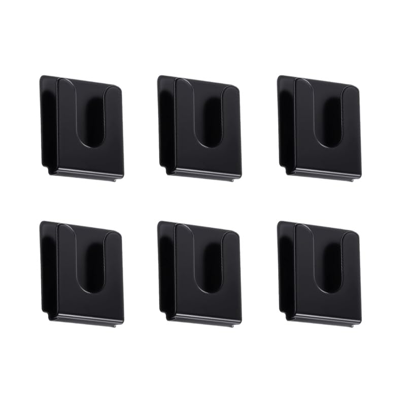 Ainiveiya 6 Pcs Black Radio Microphone Hanger with Adhesive Back, Universal CB Mic Holder Mount for Car Truck RV, Metal Clip Hol