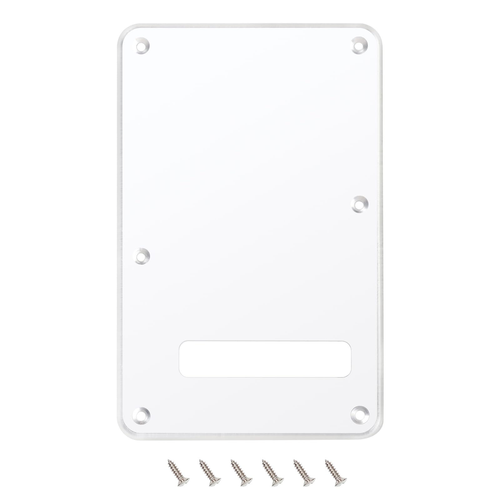 Banworks 1 Ply Electric Guitar Backplate 6-Hole Trem Tremolo Cover for USA/Mexican Fender Standard Strat ST JT/HGB-01 Chrome Mir