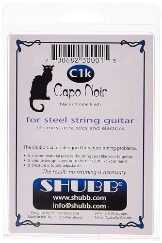 C1K Shubb Capo Noir Series Acoustic Guitar Capo   Black Chrome