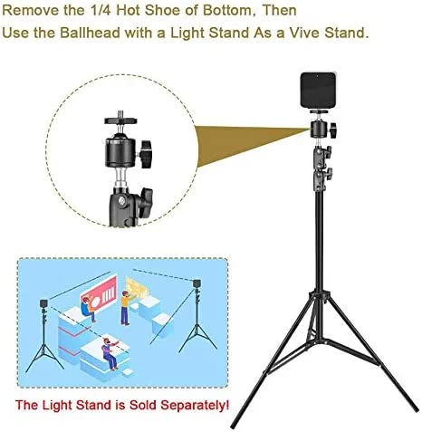 Utebit 2 Pack Mini Ball Head With 1/4 Hot Shoe Mount Adapter Max Load 5.5Lb 360 Swivel Tripod Ball Head For Dslr Camera Camcorde