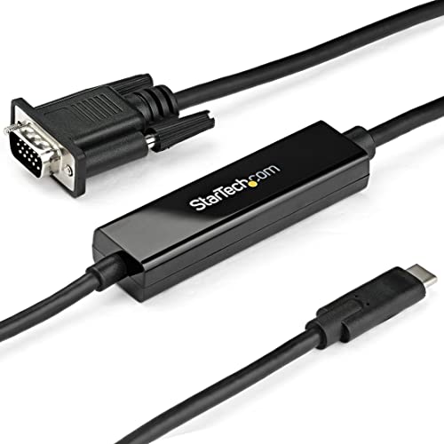 Startech.Com 3Ft/1M Usb C To Vga Cable   1920X1200/1080P Usb Type C To Vga Video Active Adapter Cable   Thunderbolt 3 Compatible