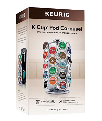 Keurig Storage Carousel, Coffee Pod Storage, Holds Up To 36 Keurig K Cup Pods, Silver