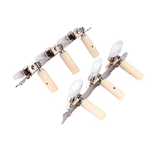Bnineteenteam 3R+3L Acrylic Classical Guitar String Tuning Peg,Classical Guitar Tuners Machine Heads (Silver)