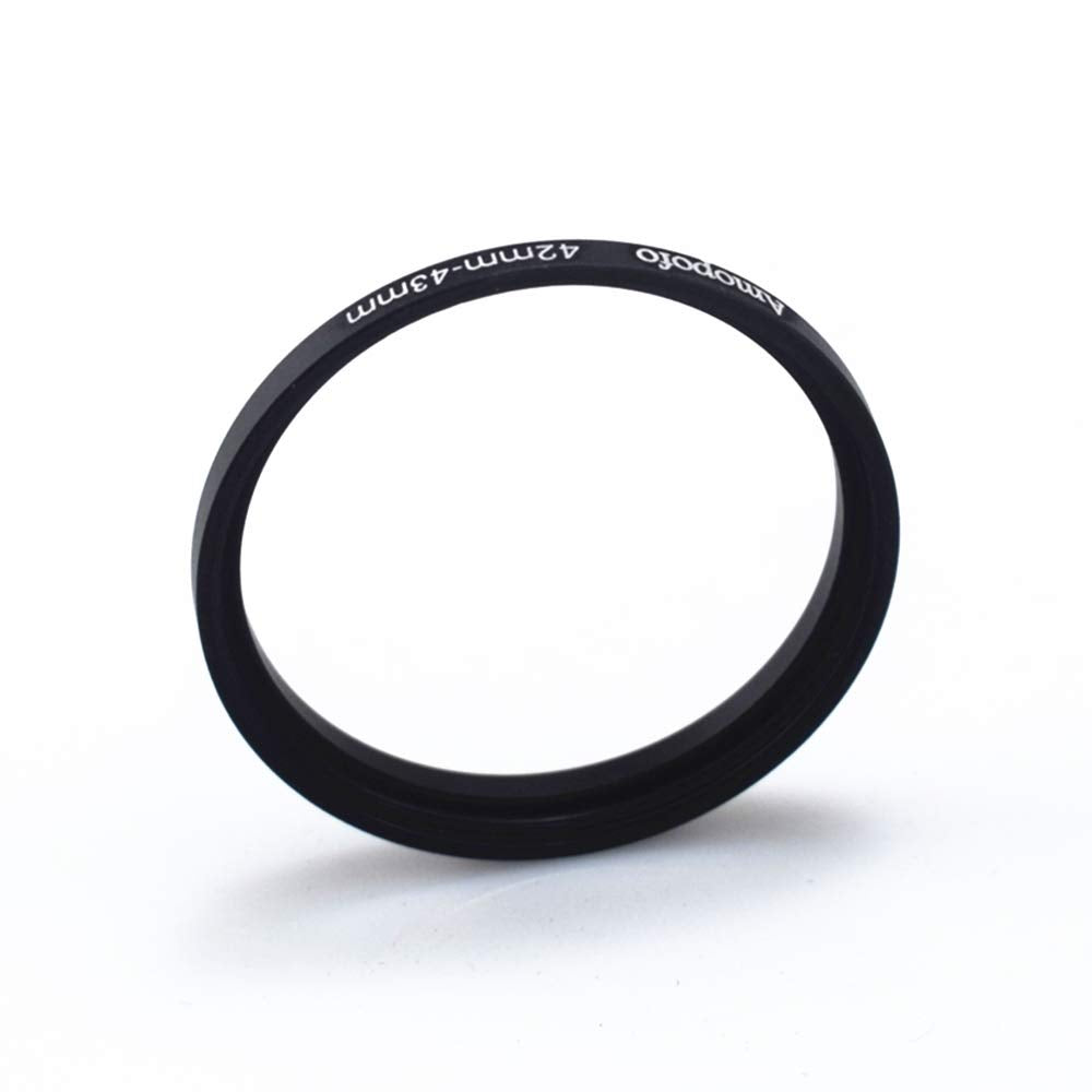 Amopofo Camera Step-Up Ring Adapter 42mm to 43mm Aluminum Black