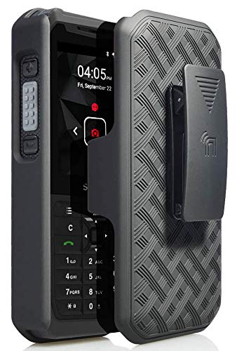 Nakedcellphone Combo Series Compatible With Sonim Xp5S Case, Kickstand Hard Cover With [Rotating/Ratchet] Belt Clip Holster Comb